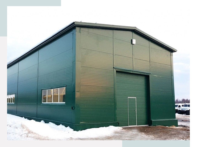 Двускатные ангары в Павловском Посаде