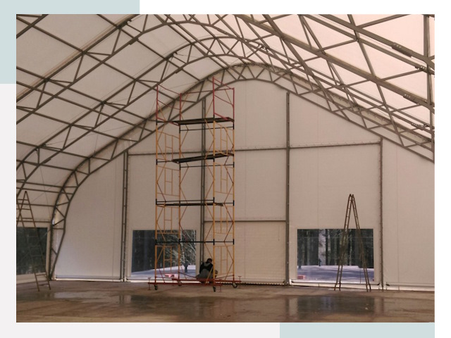 Шатровые ангары в Павловском Посаде